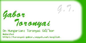 gabor toronyai business card